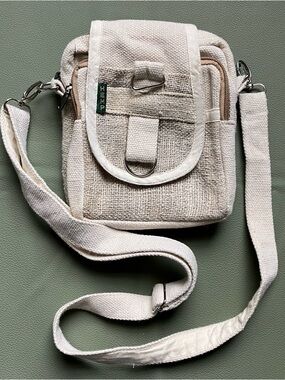 Hemp Canvas Crossbody Belt Bag in Natural